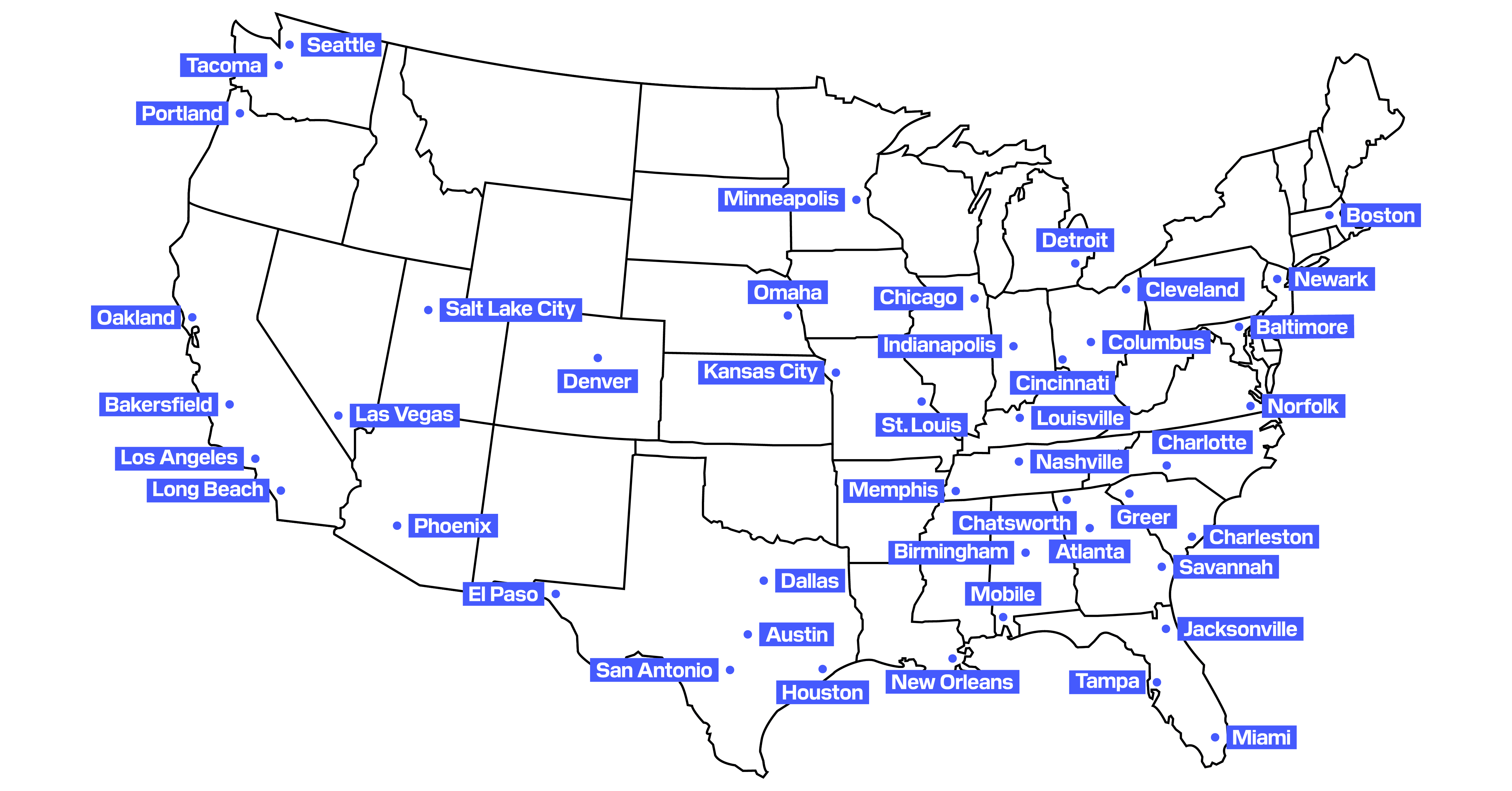 Map of Eveon delivery locations