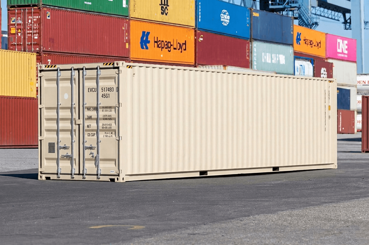 40ft High Cube One Trip Container in Ivory