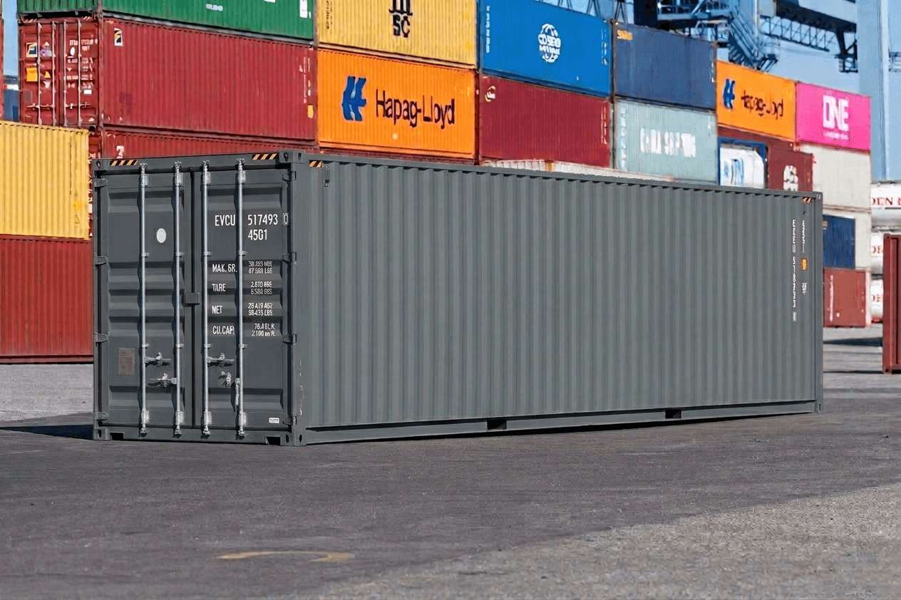 40ft High Cube One Trip Container in mouse grey