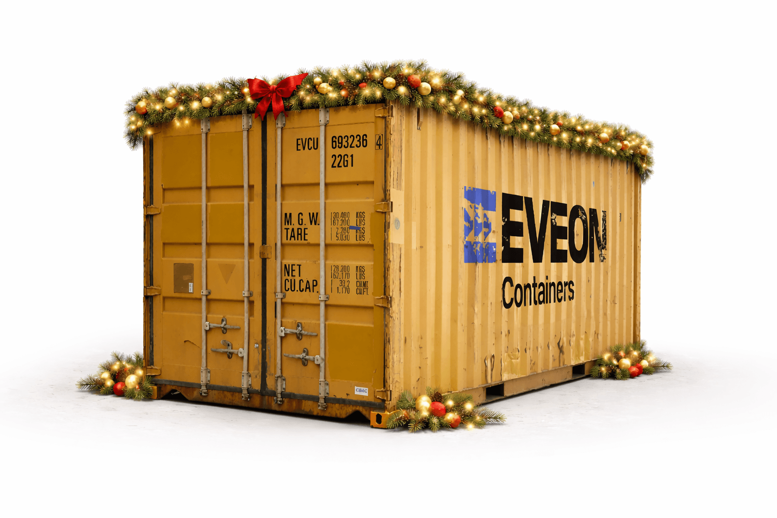 Yellow container with Eveon Container logo on the side