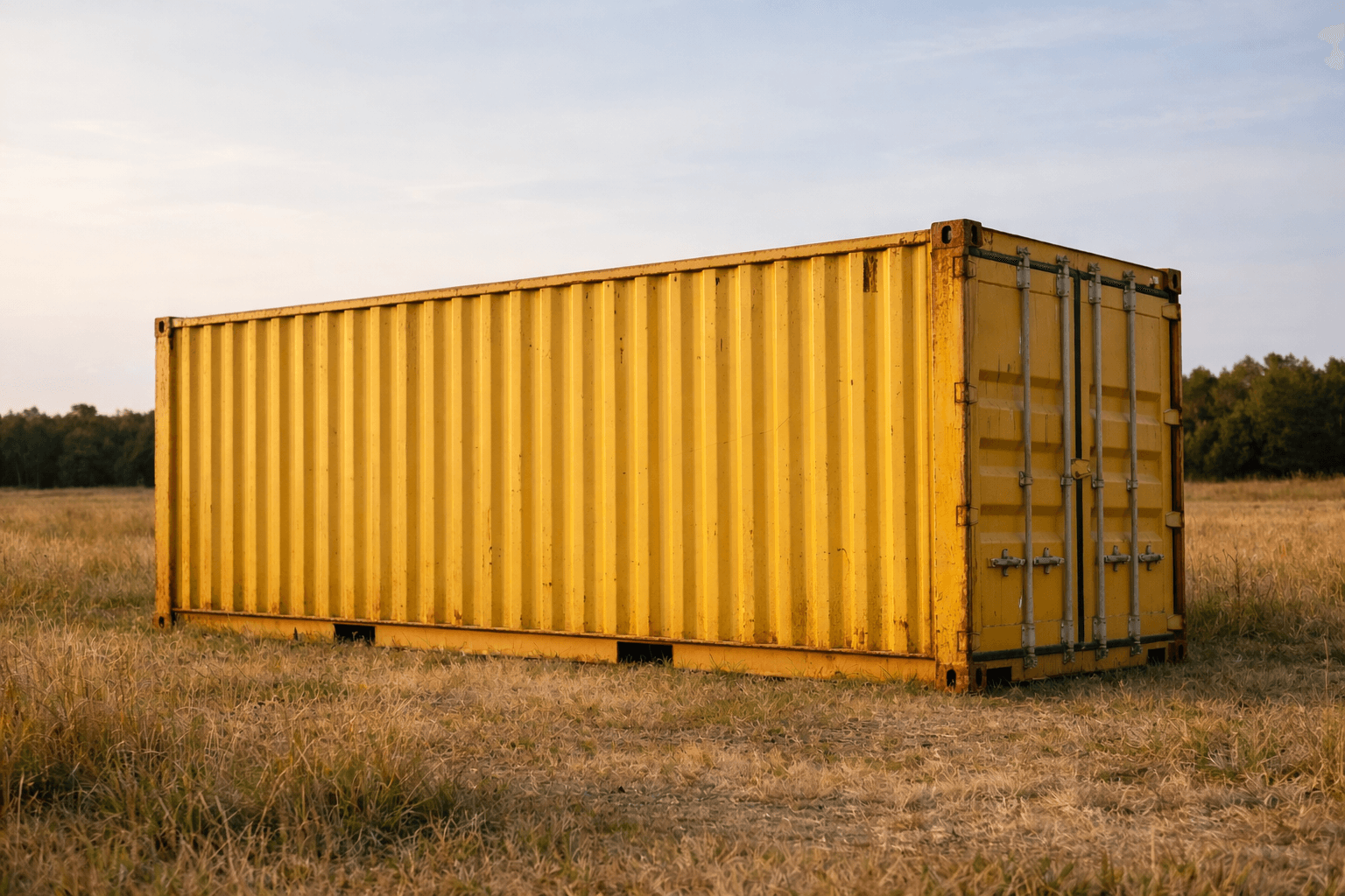 Yellow Eveon Container in a field 
