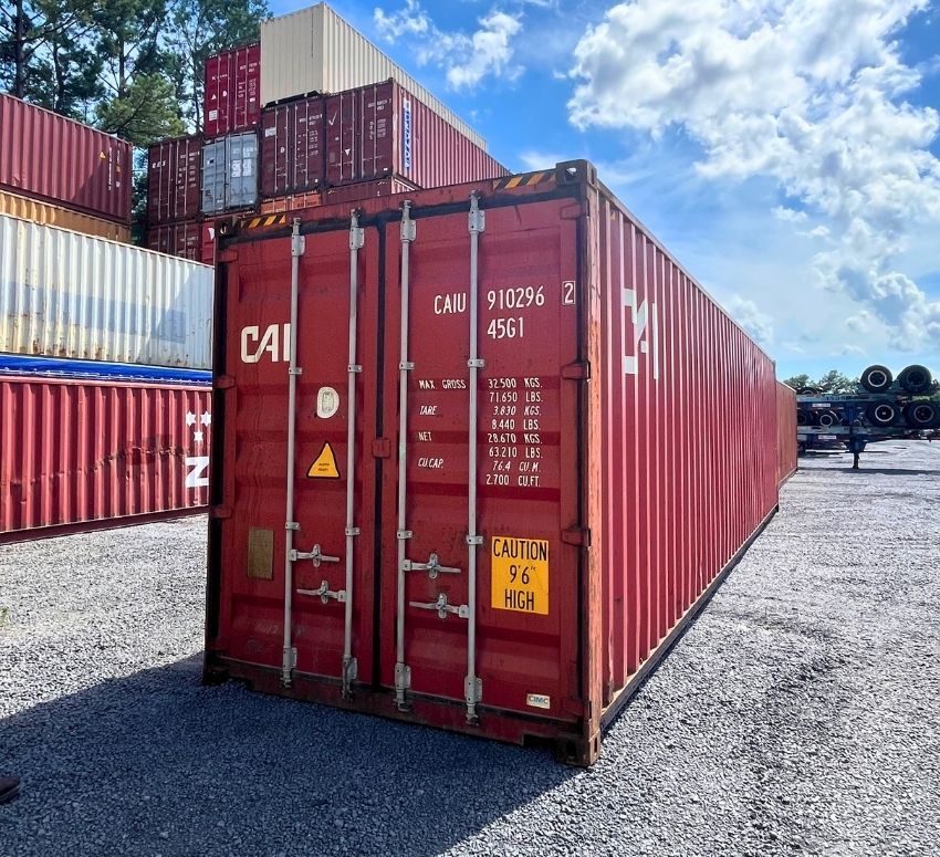 Red Container in a depot