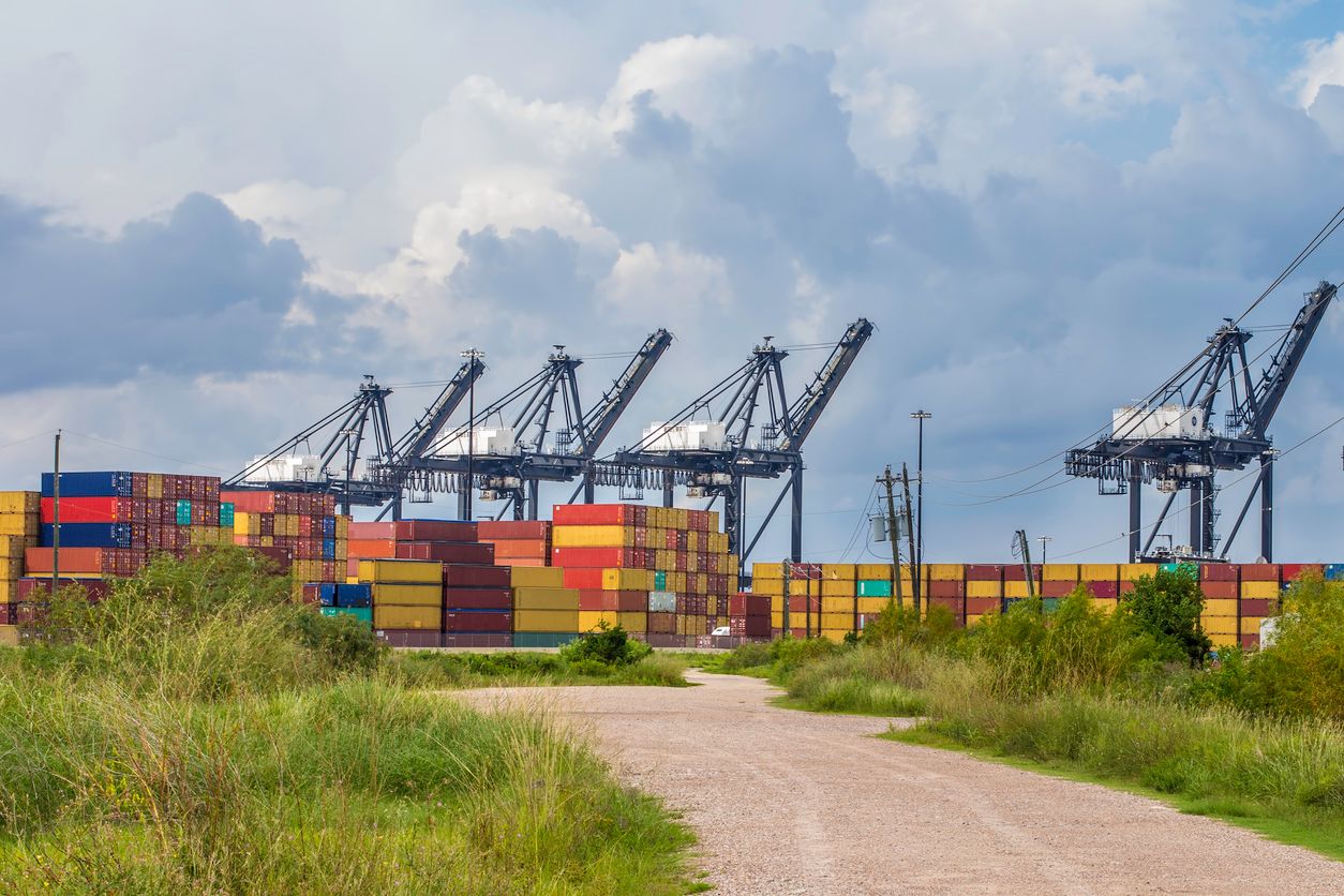 Shipping Containers at Depot and Port