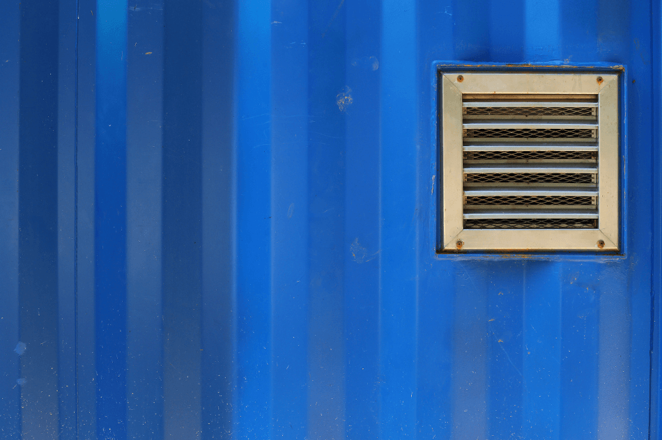 Vent on blue shipping container