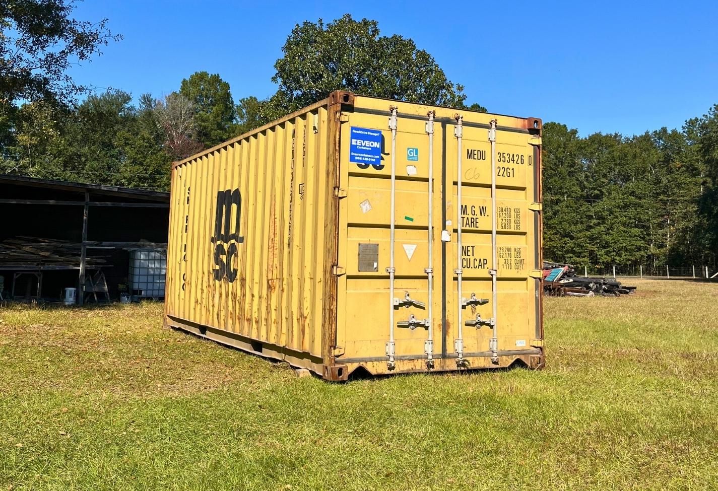 Yellow Eveon container in field
