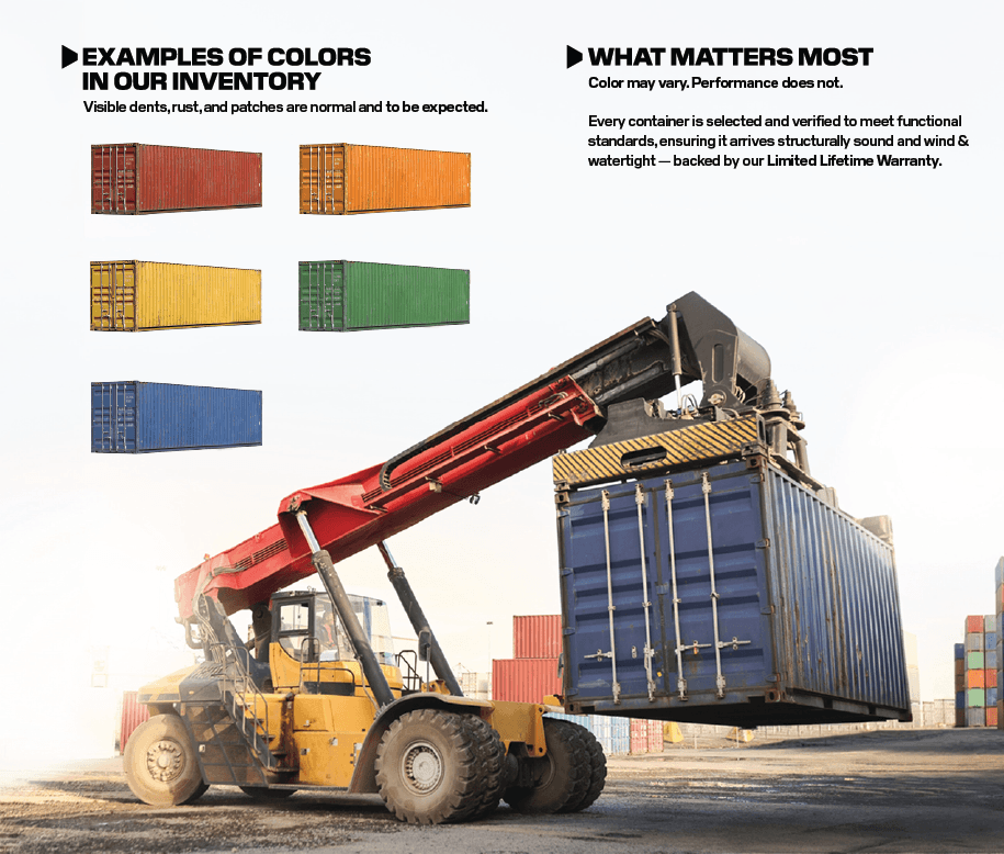 Different types of shipping container colors