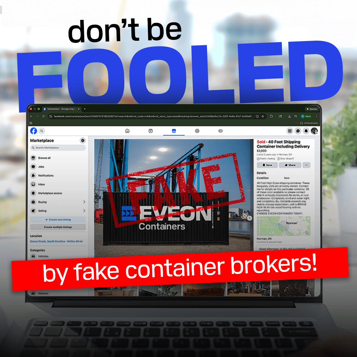 Don't be fooled by fake container brokers!